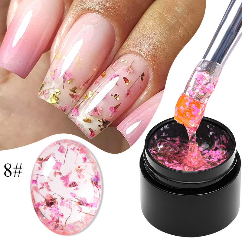 Nail Art Natural Pink - MEET ACROSS 5ml Pink Dried Flower