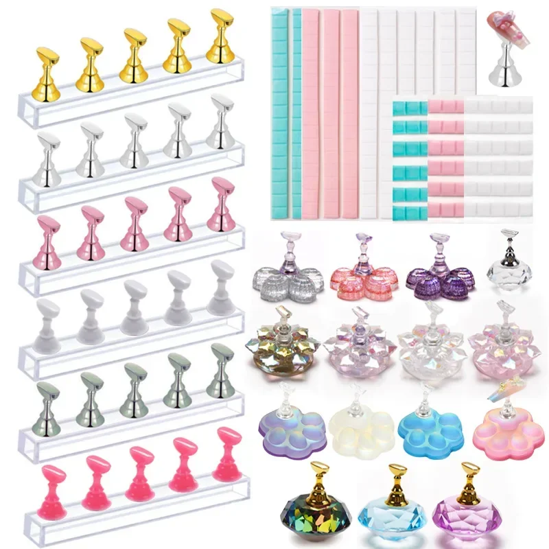Nail Art Gold - 5PCS/Pack Chess Magnetic Nail Holder Practice