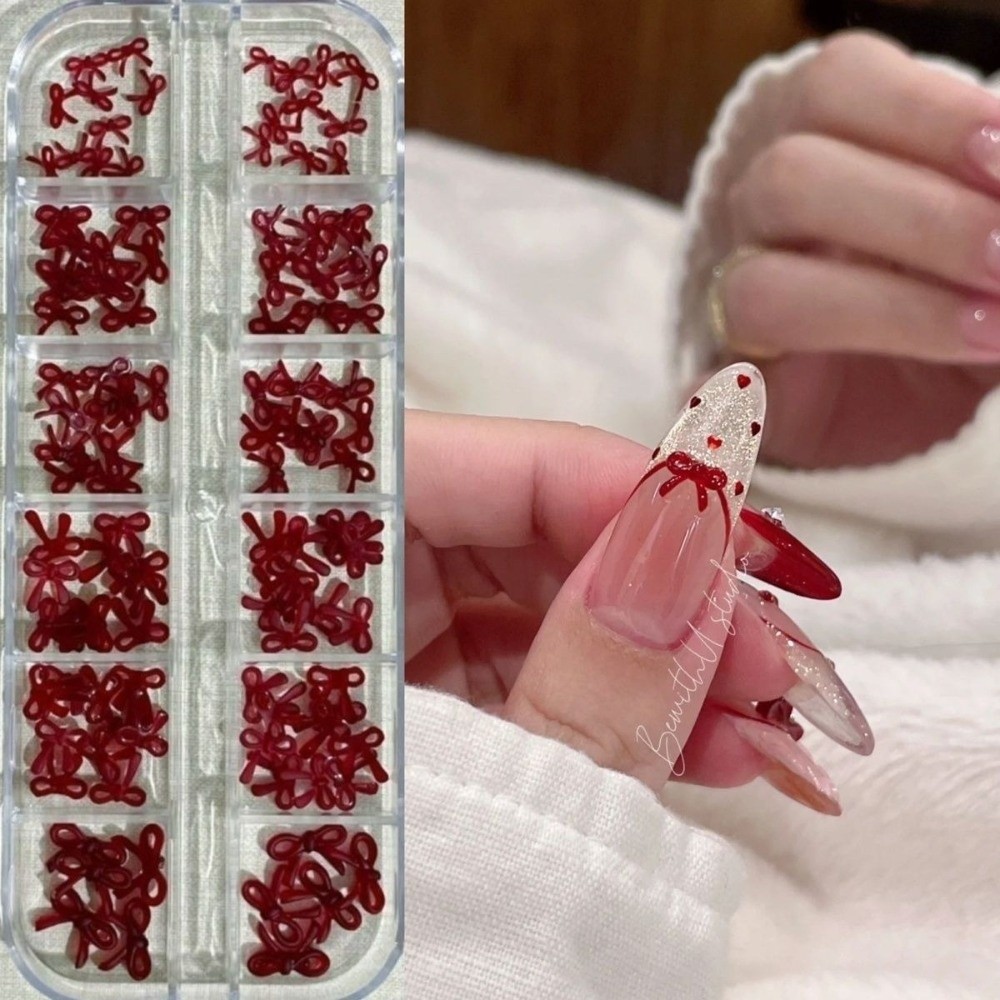 Nail Art Burgundy - Wine Red Nail Art Decorations 3D