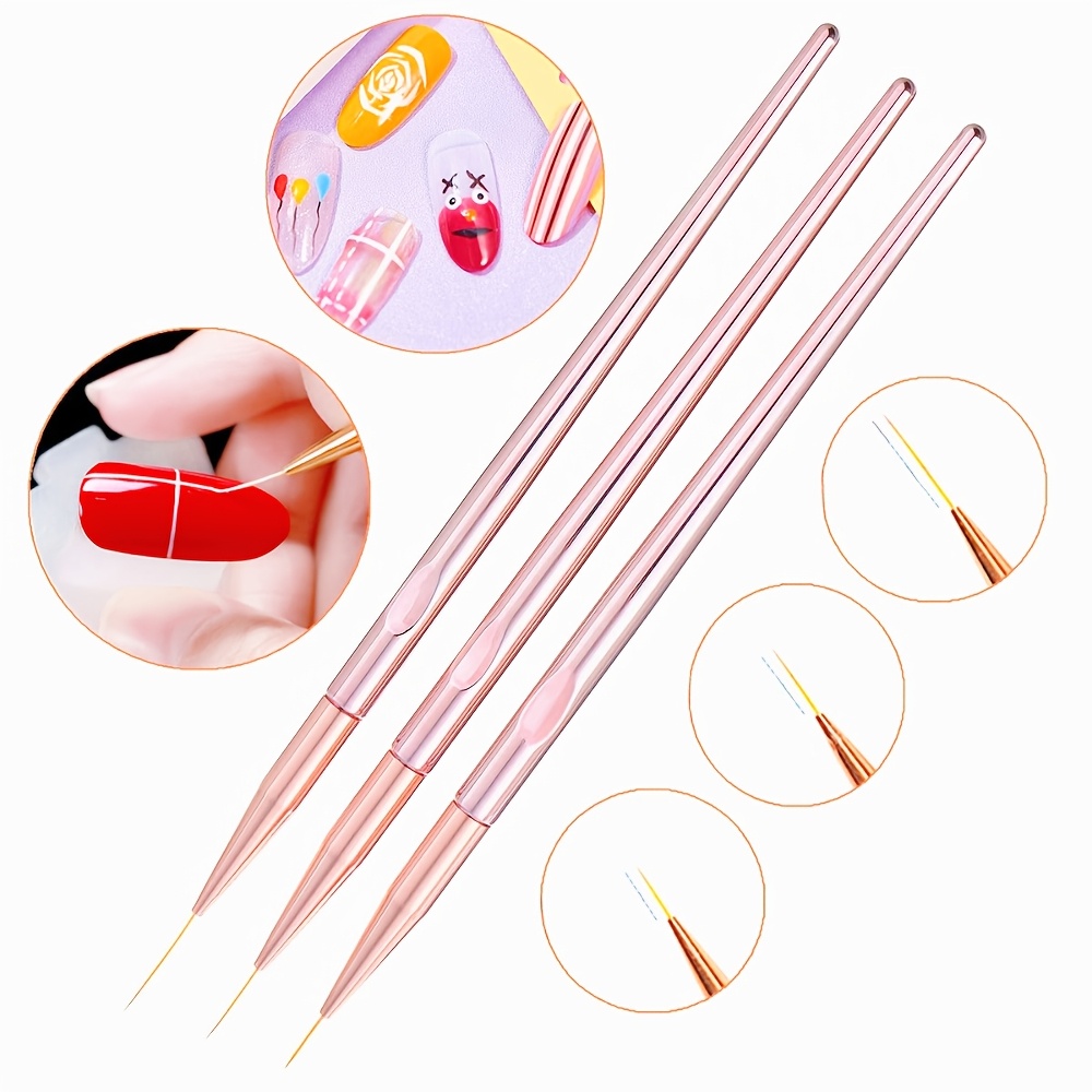 Nail Art Gold - 3Pcs/Set Nail Art Brush Nail Art