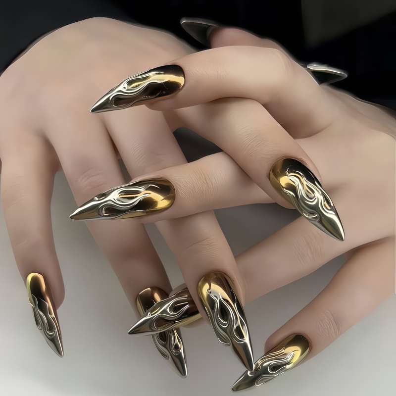 24PCS 3D Chrome Silver Gold Fl - đánh giá và giá Nail Art Gold