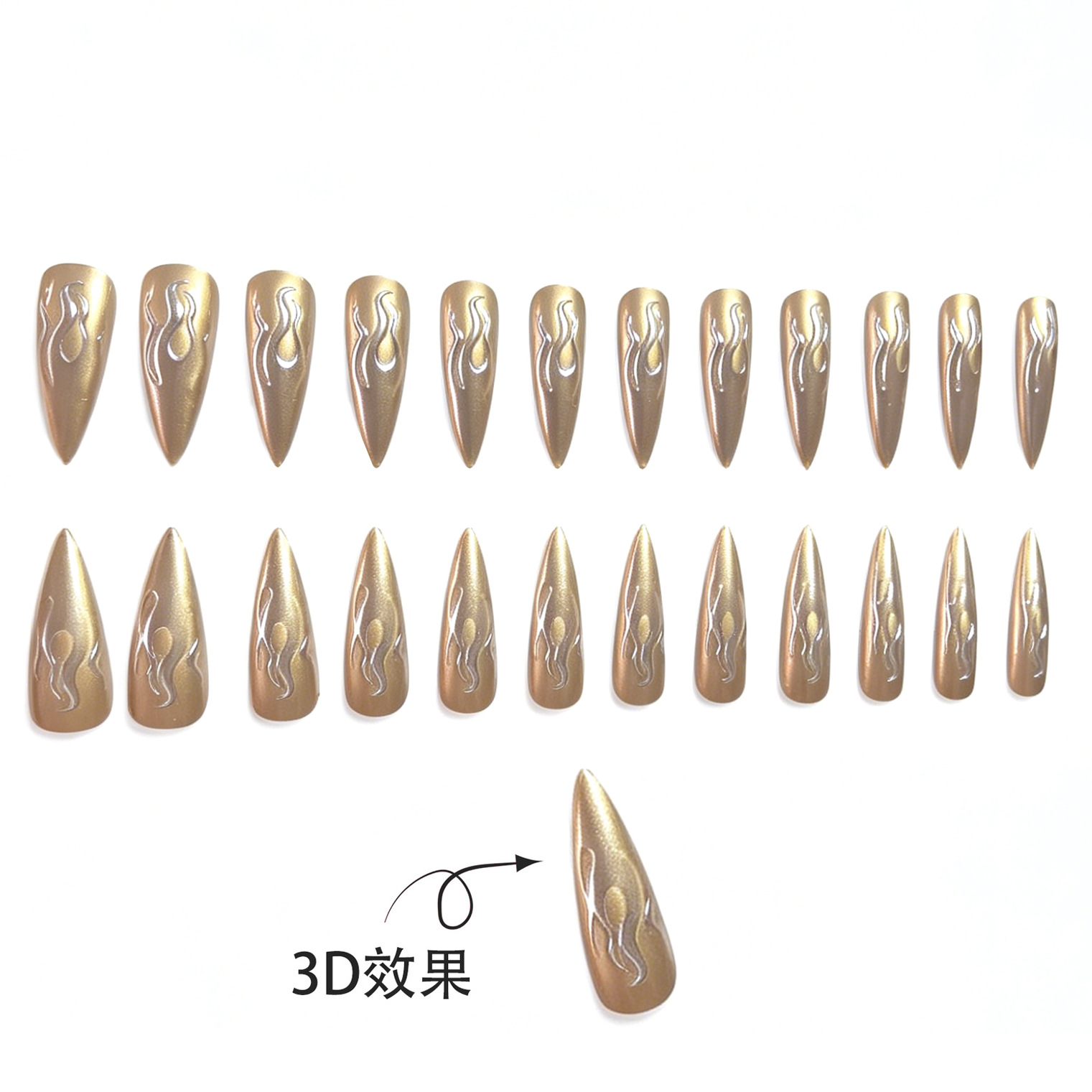 24PCS 3D Chrome Silver Gold Fl - đánh giá và giá Nail Art Gold