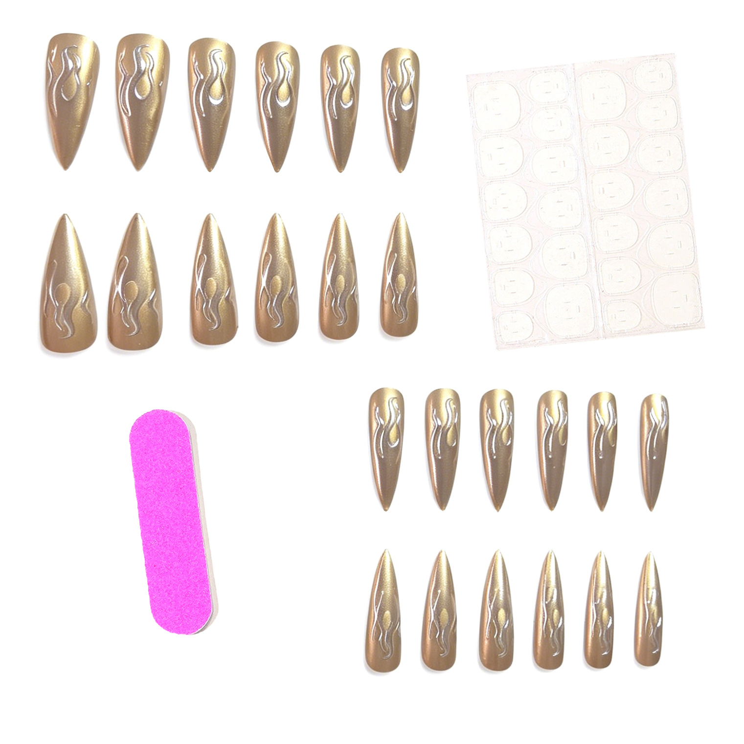 24PCS 3D Chrome Silver Gold Fl - đánh giá và giá Nail Art Gold