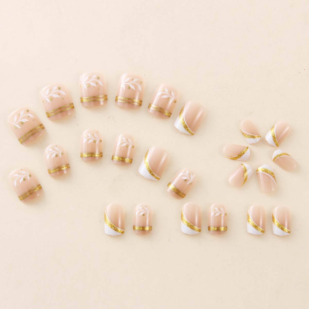 Nude Short Square Press On Nai - đánh giá và giá Nail Art Fake Nails