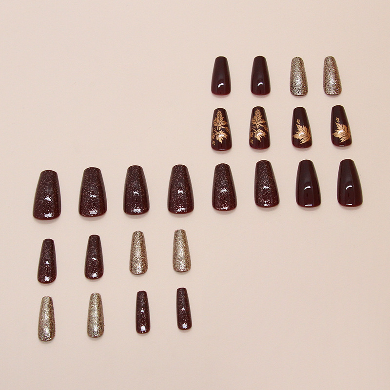 24pcs Elegant Burgundy Glitter - đánh giá và giá Nail Art Burgundy