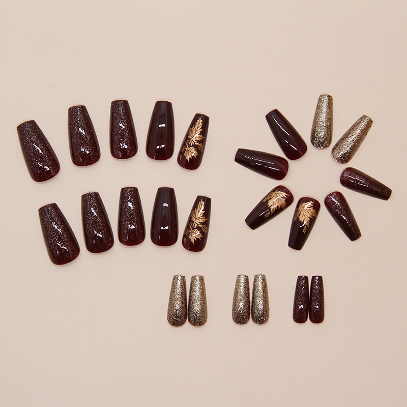 24pcs Elegant Burgundy Glitter - đánh giá và giá Nail Art Burgundy