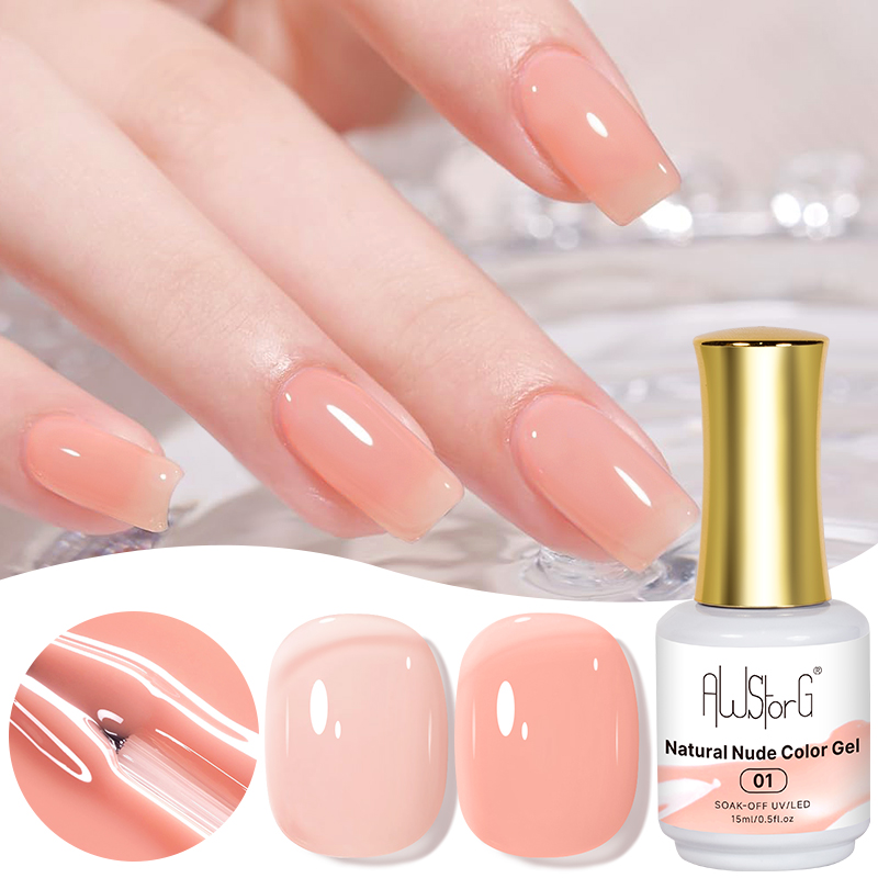 AWStorG 15ML Natural Nude Pink - đánh giá và giá Nail Art Natural Pink