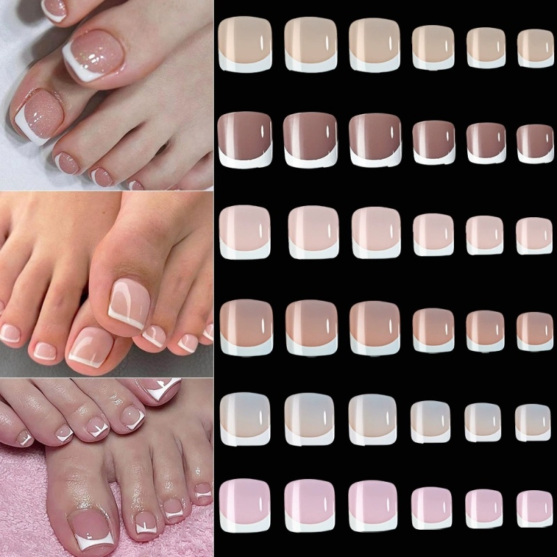120pcs Square French Tips Toe  - đánh giá và giá Nail Art Fake Nails