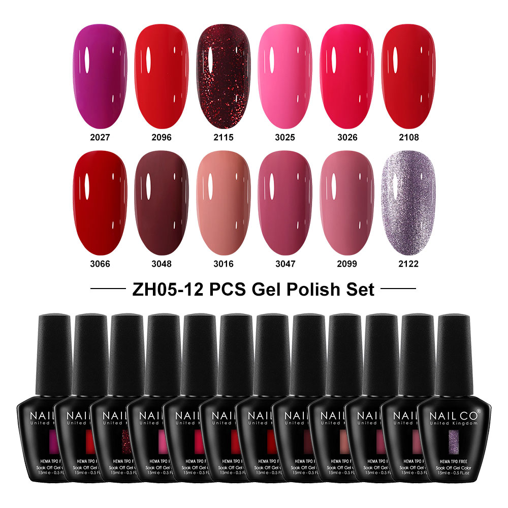 Nailco 12 Colors Pink Gel Poli - đánh giá và giá Nail Art Natural Pink