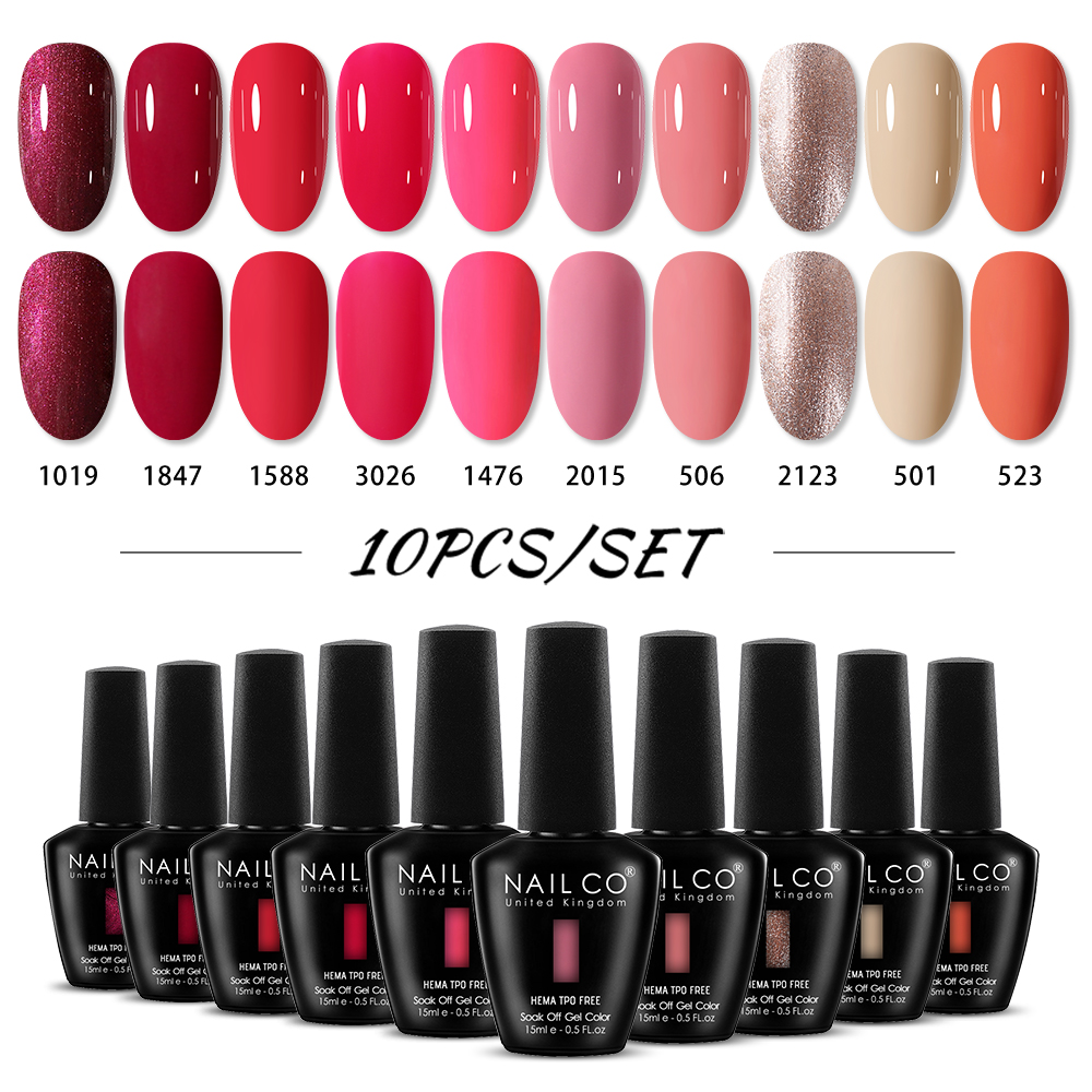 NAILCO 15ml 10pcs/Set HEMA TPO - đánh giá và giá Nail Art Natural Pink