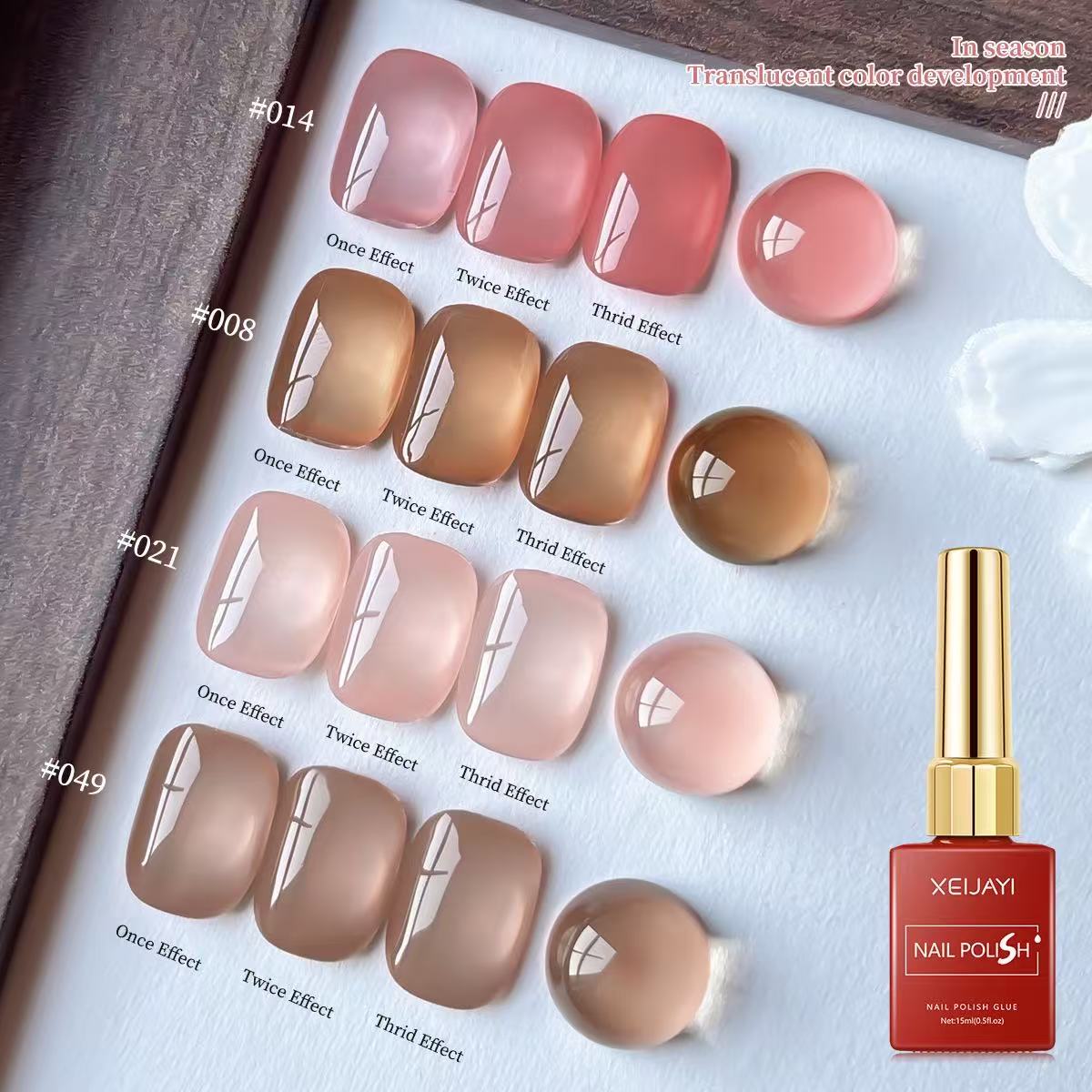 XEIJAYI 4 Colors Jelly Gel Nai - đánh giá và giá Nail Art Natural Pink