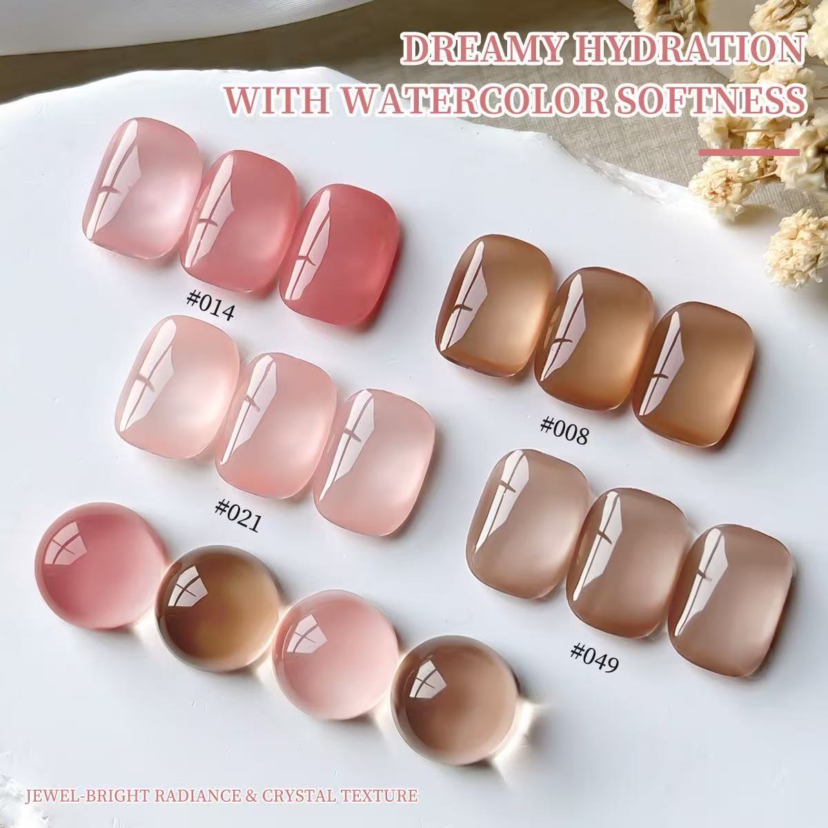 XEIJAYI 4 Colors Jelly Gel Nai - đánh giá và giá Nail Art Natural Pink