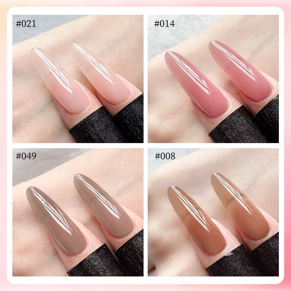 XEIJAYI 4 Colors Jelly Gel Nai - đánh giá và giá Nail Art Natural Pink