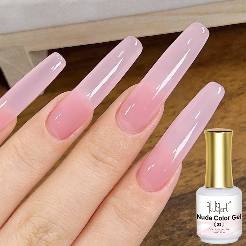 AWStorG 15ml Jelly Nude Pink T - đánh giá và giá Nail Art Natural Pink