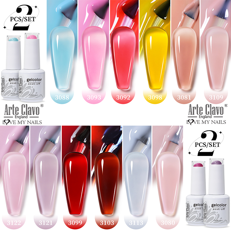 Arte Clavo 2Pcs/Set 15ml Jelly - đánh giá và giá Nail Art Natural Pink