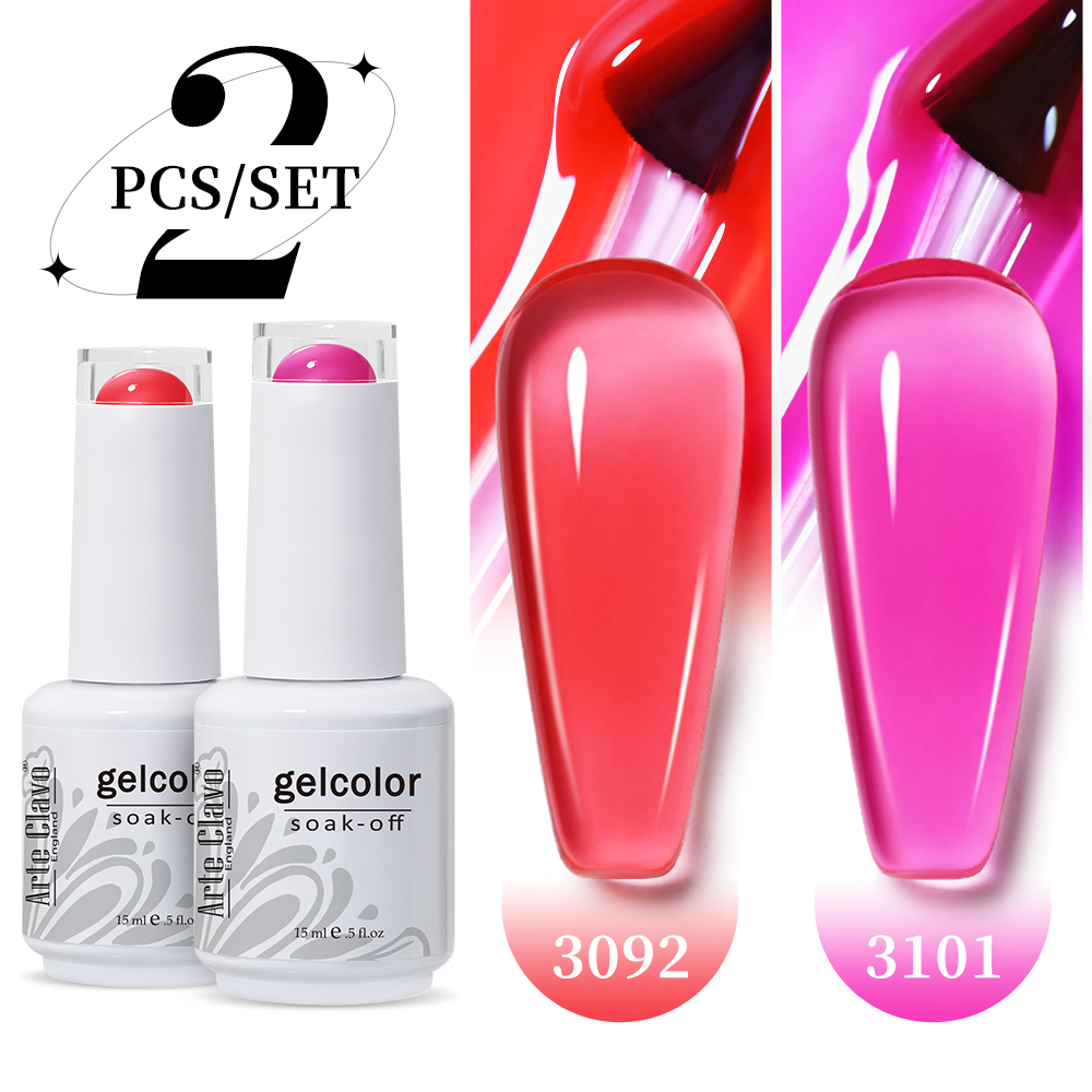 Arte Clavo 2Pcs/Set 15ml Jelly - đánh giá và giá Nail Art Natural Pink