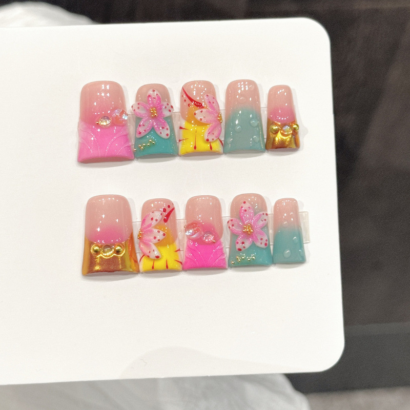 10pcs Ocean Style Fake Nails D - đánh giá và giá Nail Art Fake Nails