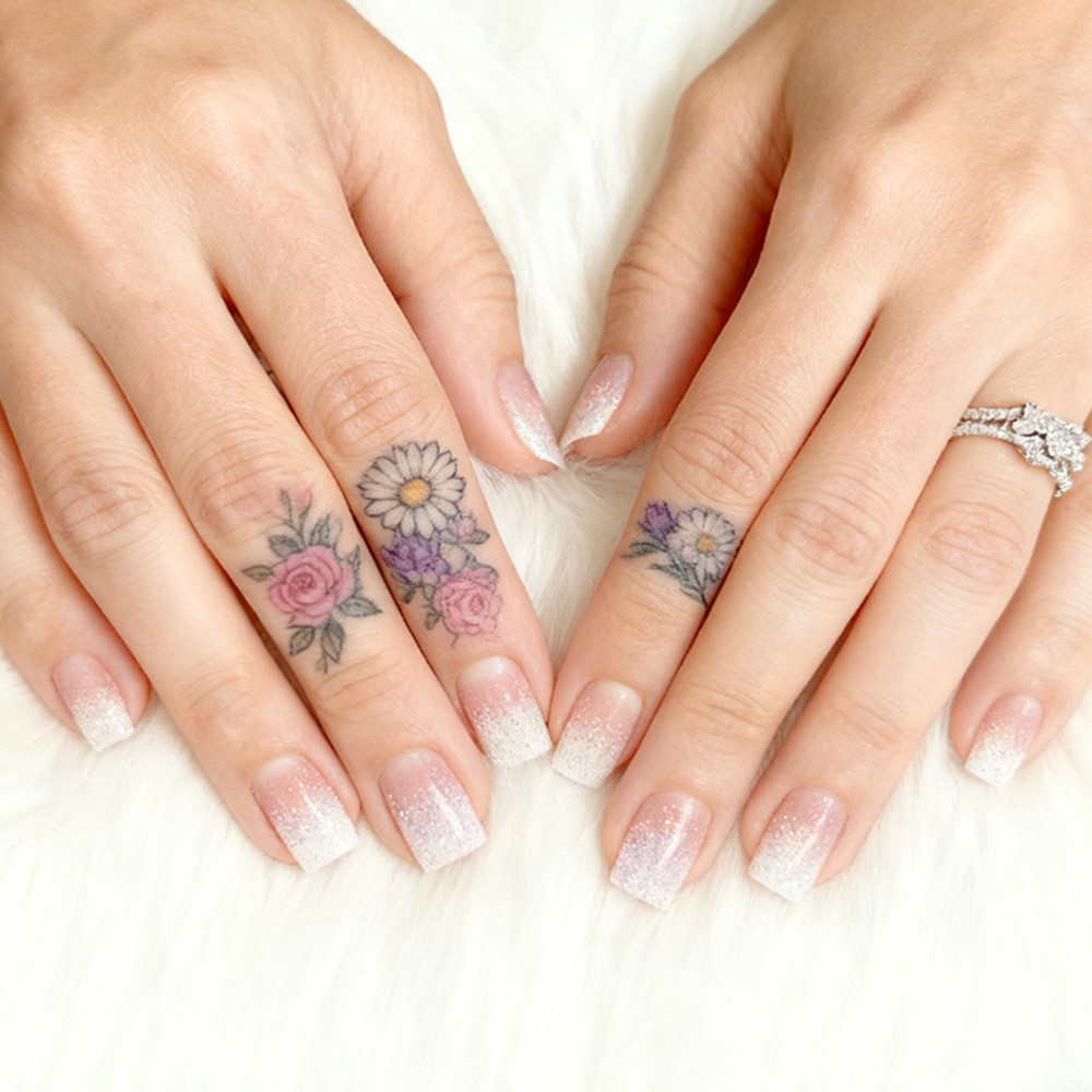 Glitter Short Fake Nail Tips W - đánh giá và giá Nail Art Natural Pink