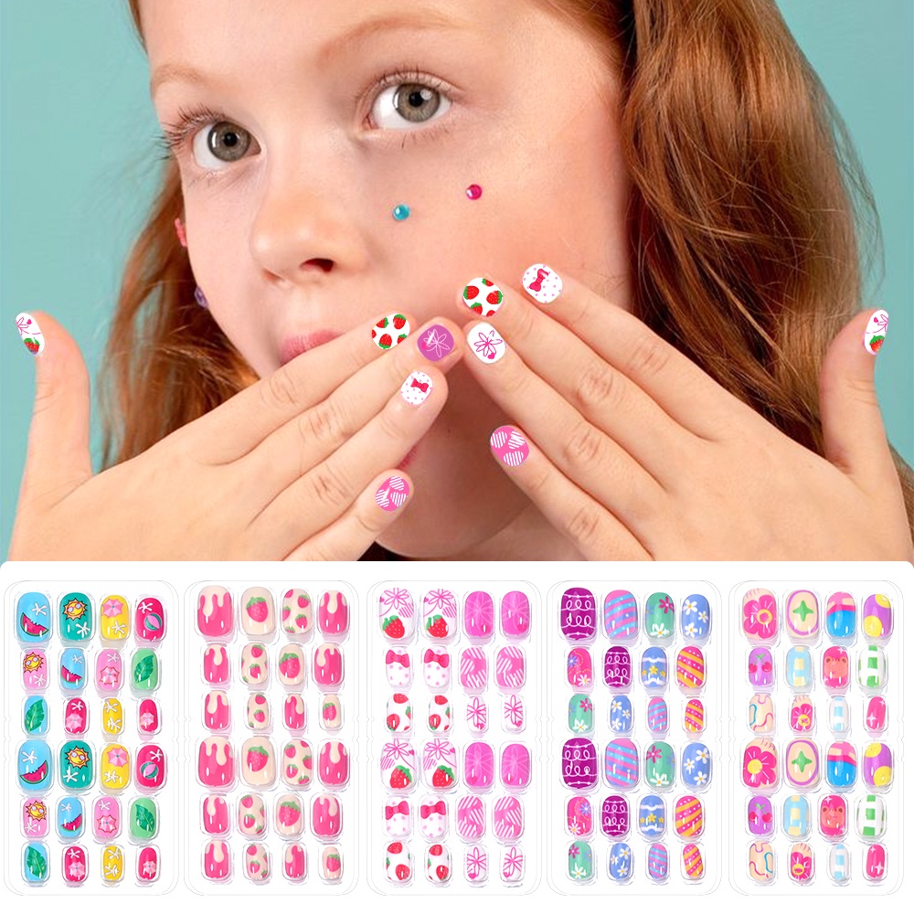 120-Piece 5-Set Candy Kids Pre - đánh giá và giá Nail Art Fake Nails