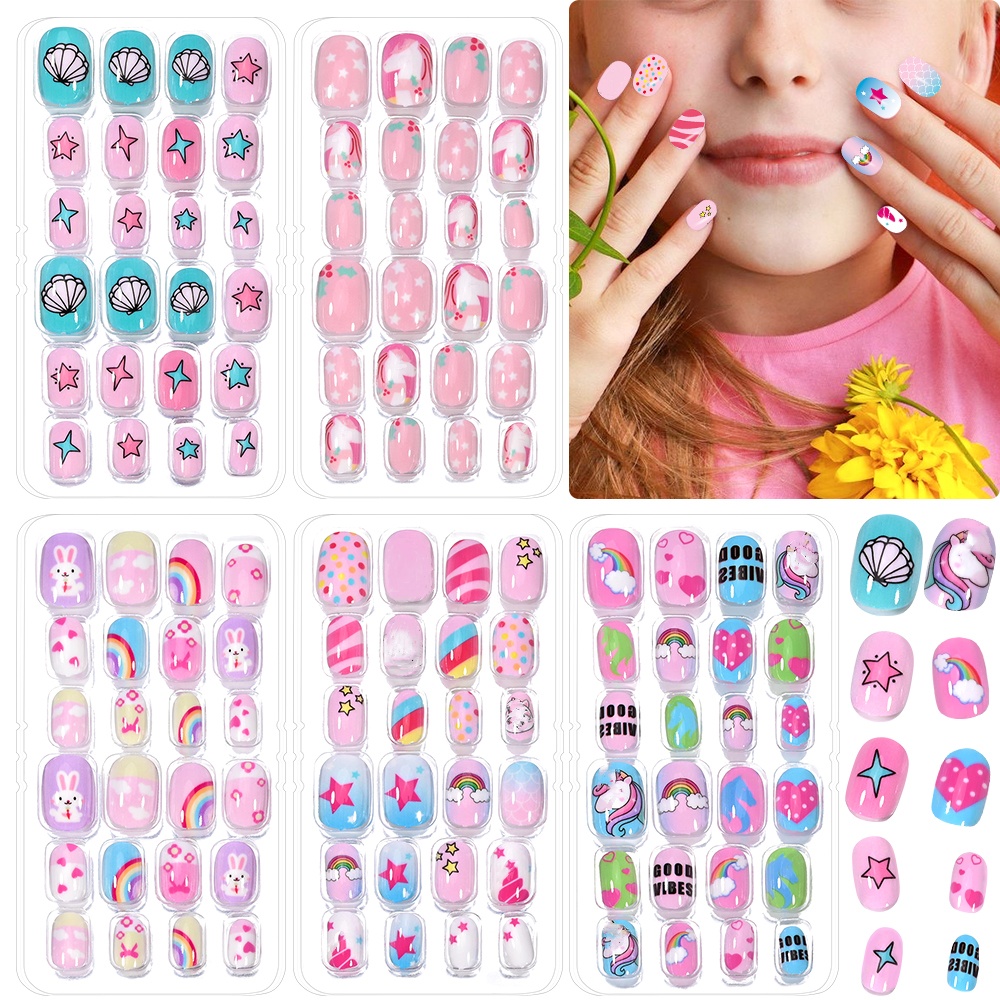 120-Piece 5-Set Candy Kids Pre - đánh giá và giá Nail Art Fake Nails