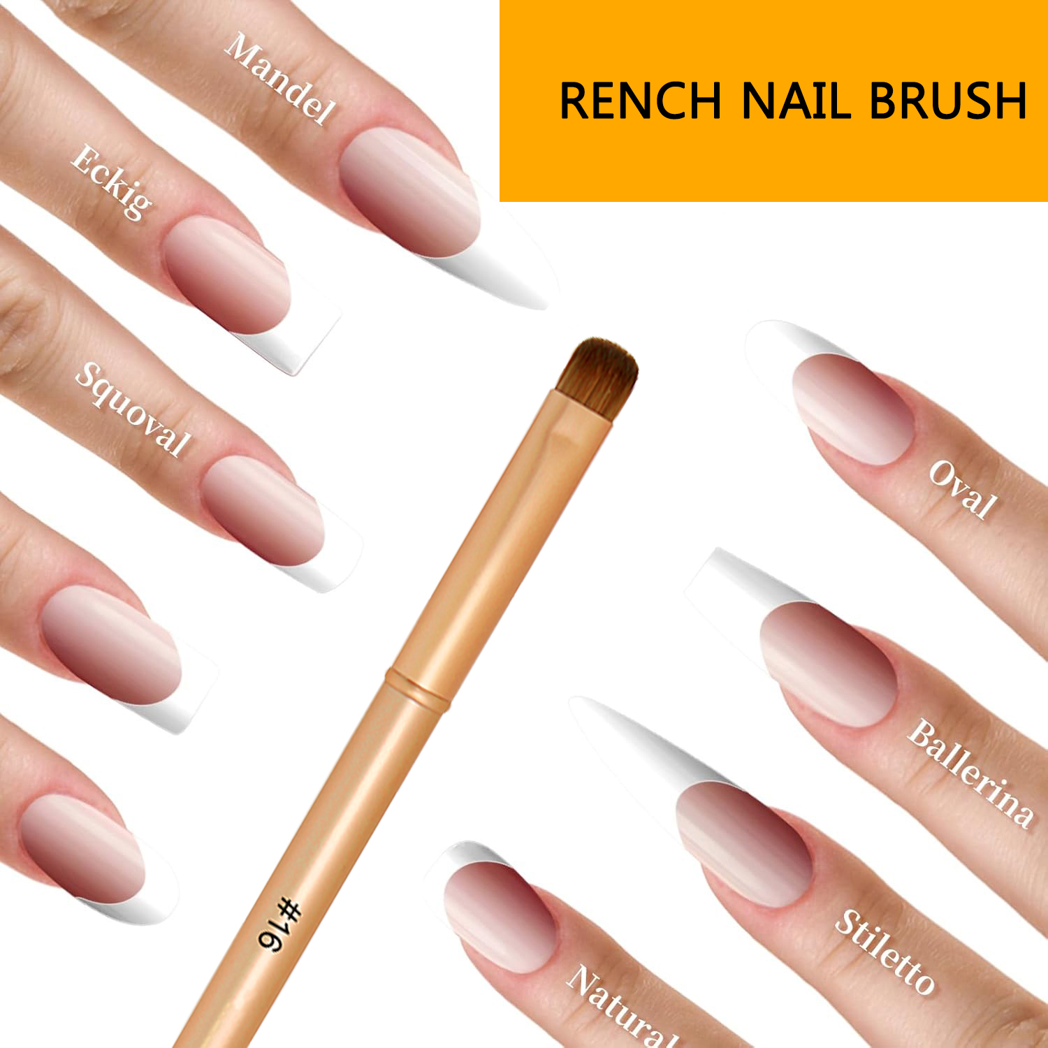 Kolinsky French Nail Brush Acr - đánh giá và giá Nail Art Gold