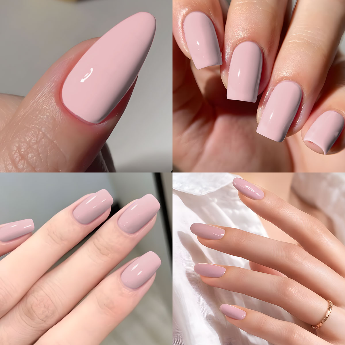 VOKY four-piece nude pink crea - đánh giá và giá Nail Art Natural Pink