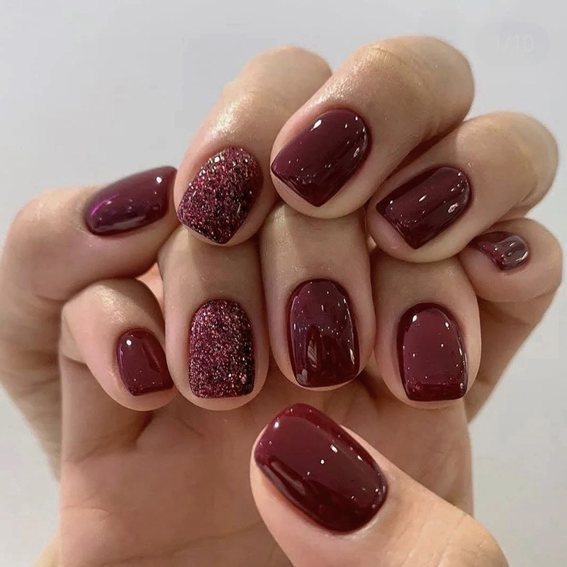 24Pcs Solid Color Press on Nai - đánh giá và giá Nail Art Fake Nails